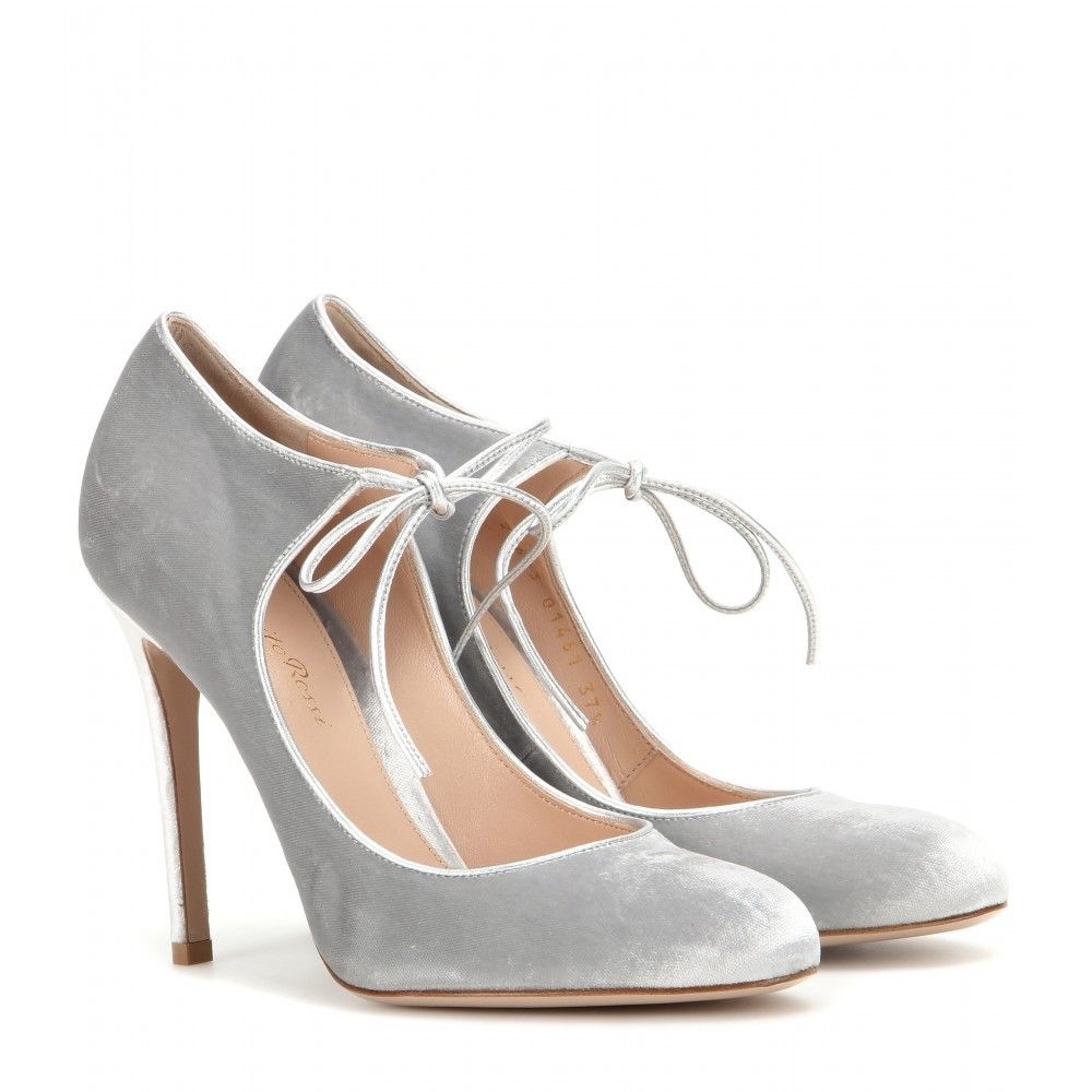 Gianvito Rossi “Jolene” Grey/Silver Pumps
